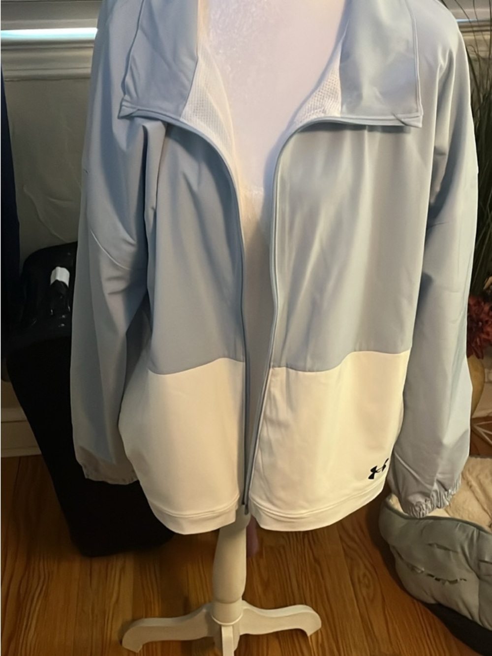 Under Armour Light Blue and White Zip-Front Utility Jacket